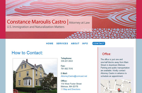 Attorney Castro's contact  page